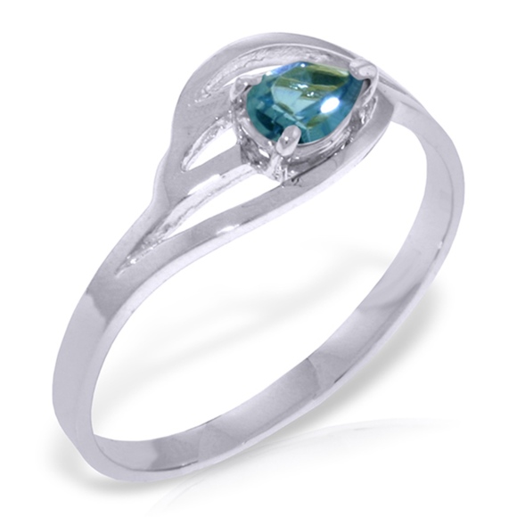 Galaxy Gold Products Jewelry - 14K. SOLID GOLD RING WITH NATURAL BLUE TOPAZ